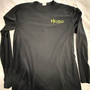 Heybo Black Long Sleeve Men's Shirt with Neon Green Accent
